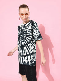 DILLINGER Women Tie & Dye Graphic Print Oversized T-shirt