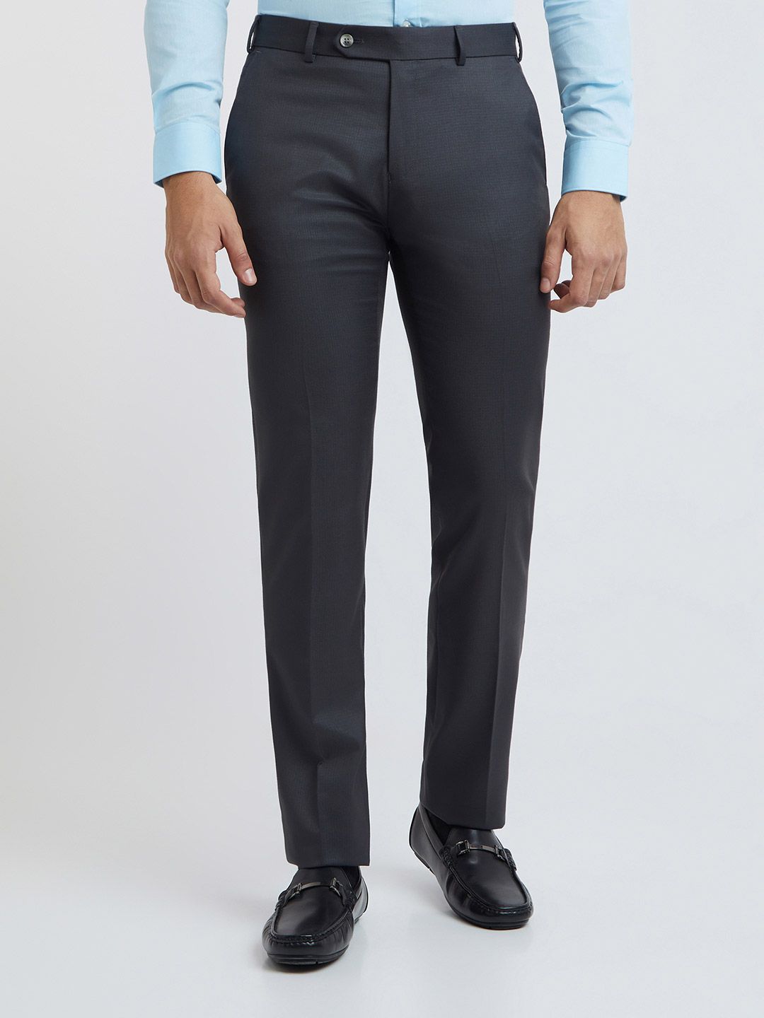 Raymond Men Checked Slim Fit Formal Trousers