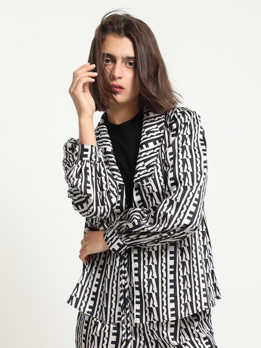 RAREISM Abstract Printed Tie Ups Shirt Style Top