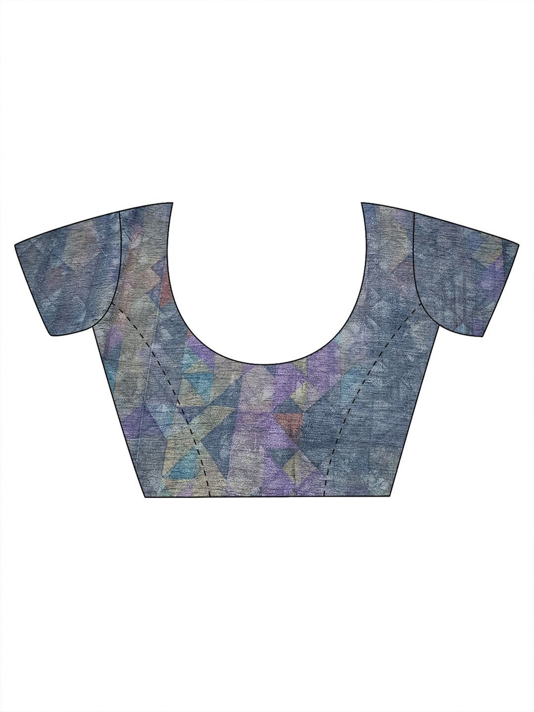 KALINI Geometric Printed Pure Chiffon Dabu Saree