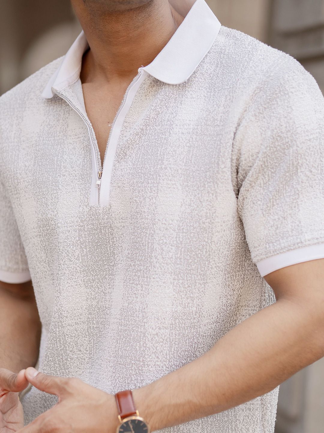 Powerlook Men Regular Fit Abstract Printed Polo Collar T-shirt