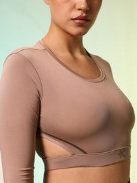 HRX by Hrithik Roshan ACTIVE-GODDESS Cut Outs Slim Fit Rapid Dry Training Crop T-shirt