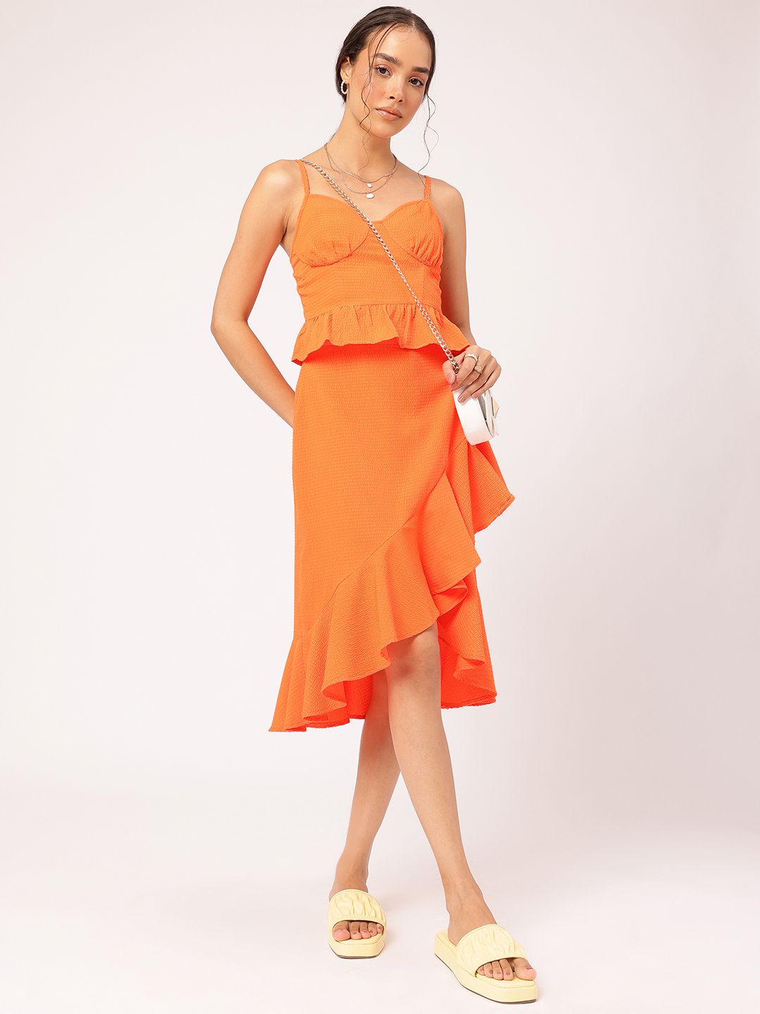 DressBerry Ruffles Charade Seersucker Top & Skirt Co-Ords