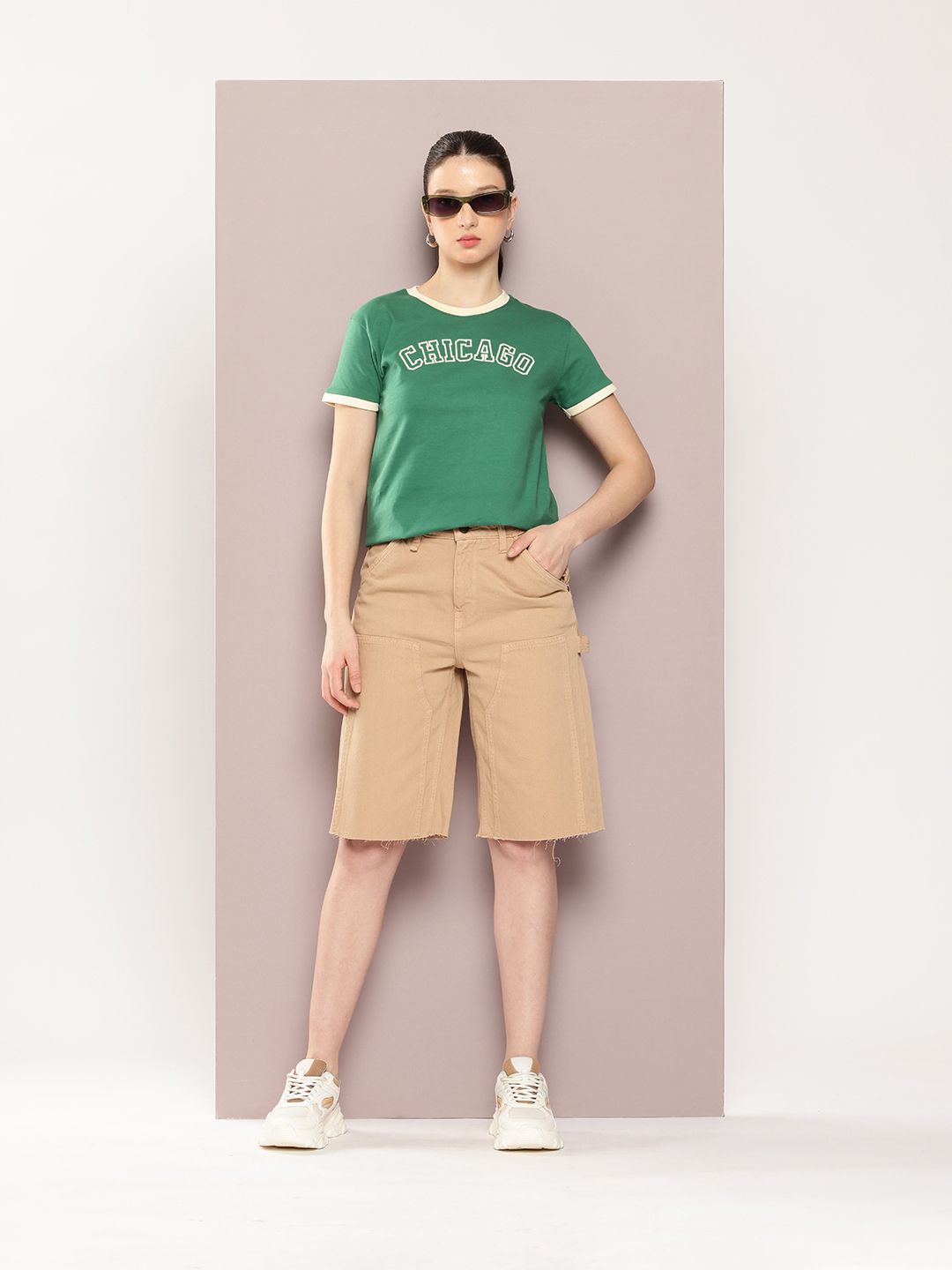 DILLINGER Women Regular Fit Short Sleeve Embroidery Tshirt