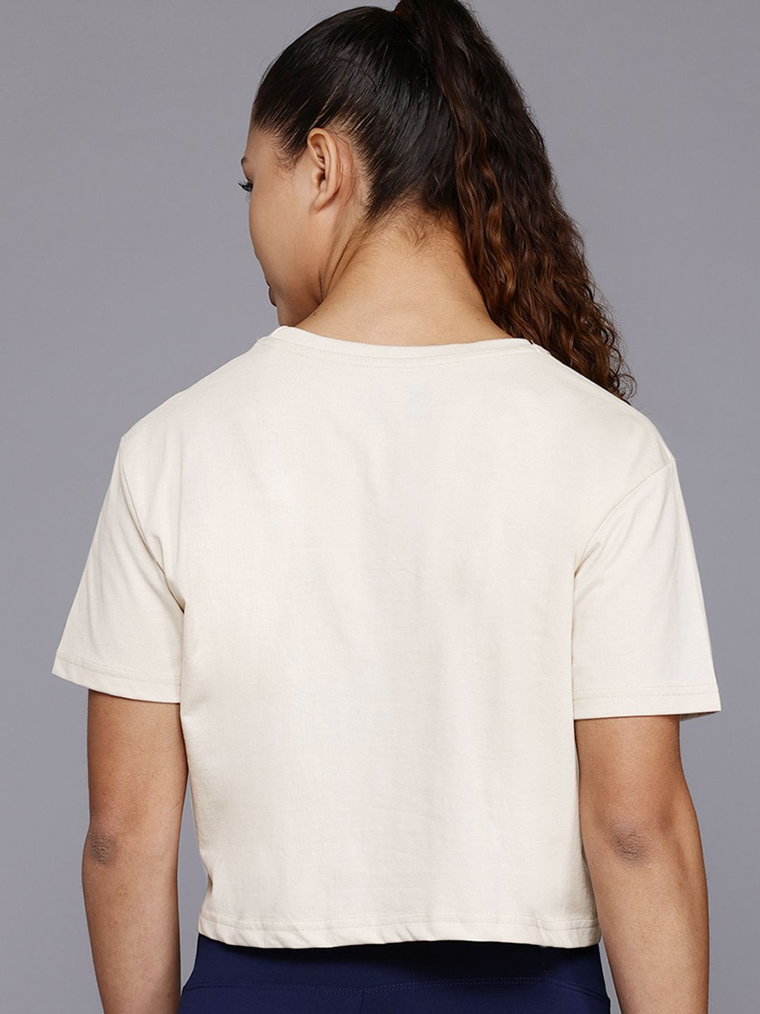 HRX by Hrithik Roshan Brand Logo Print Boxy Yoga T-shirt