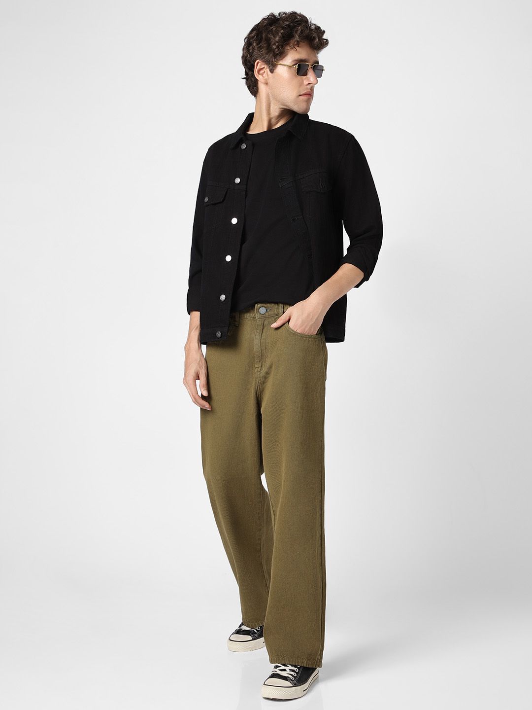 Urbano Fashion Men Loose Baggy Fit Mid-Rise Pure Cotton Jeans