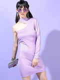 Tokyo Talkies Lavender One Shoulder Bodycon Mini Dress