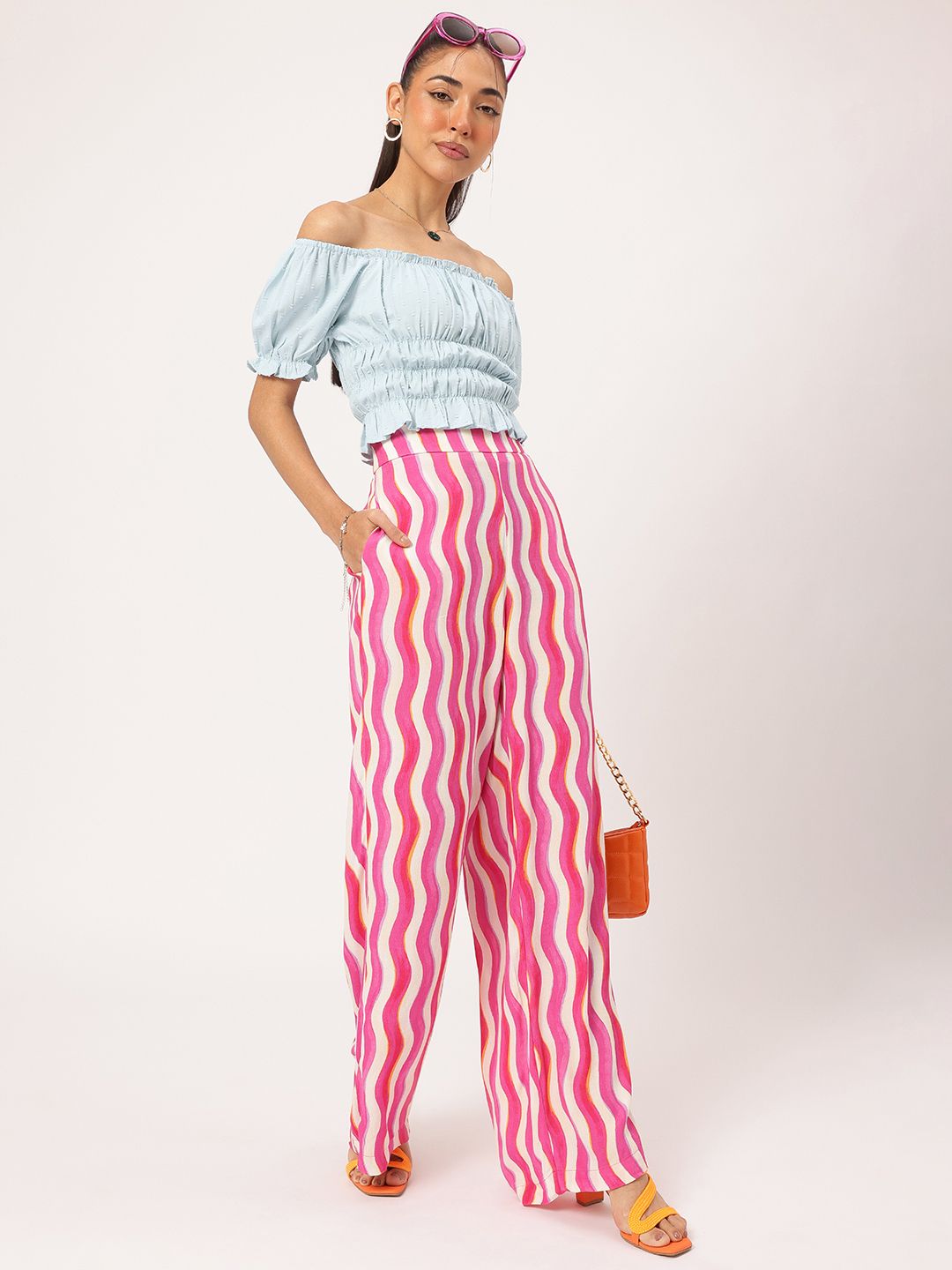 DressBerry Trendsetter Dobby Off-Shoulder Chic Top