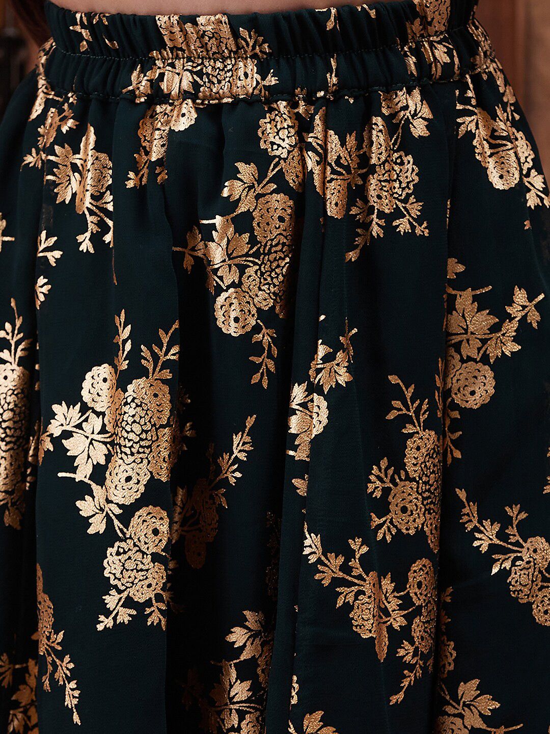 pspeaches Girls Foil Printed Ready to Wear Lehenga Choli With Dupatta