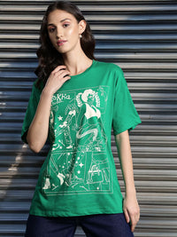 DressBerry Printed Drop-Shoulder Sleeves Pure Cotton T-shirt