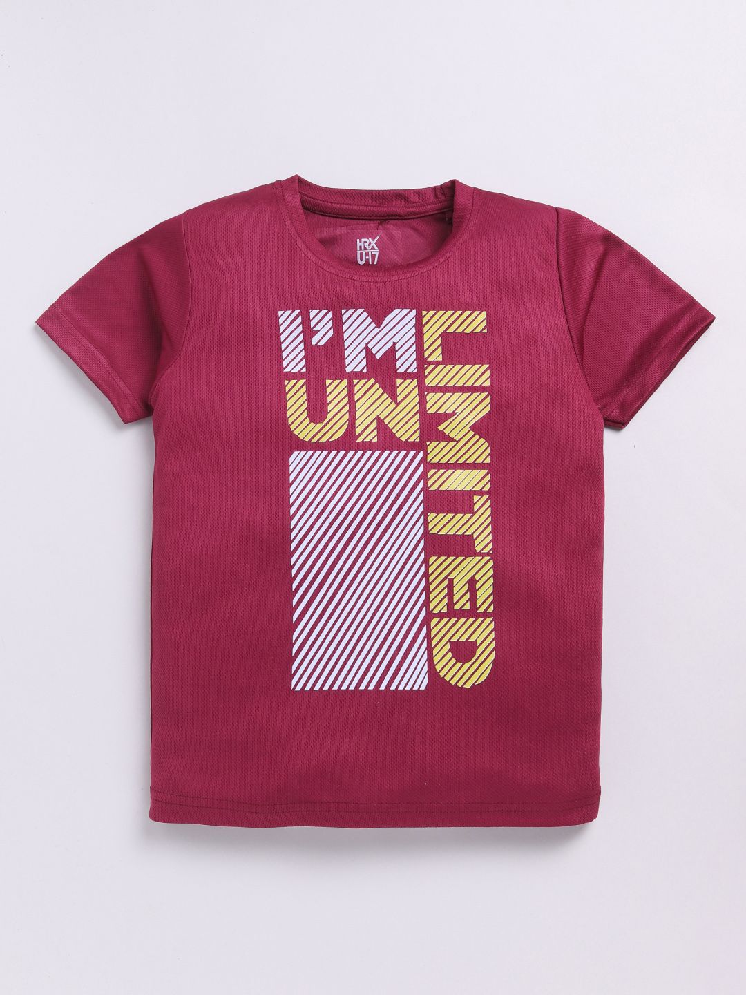 HRX by Hrithik Roshan Boys Typography Printed Rapid-Dry T-shirt