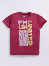 HRX by Hrithik Roshan Boys Typography Printed Rapid-Dry T-shirt