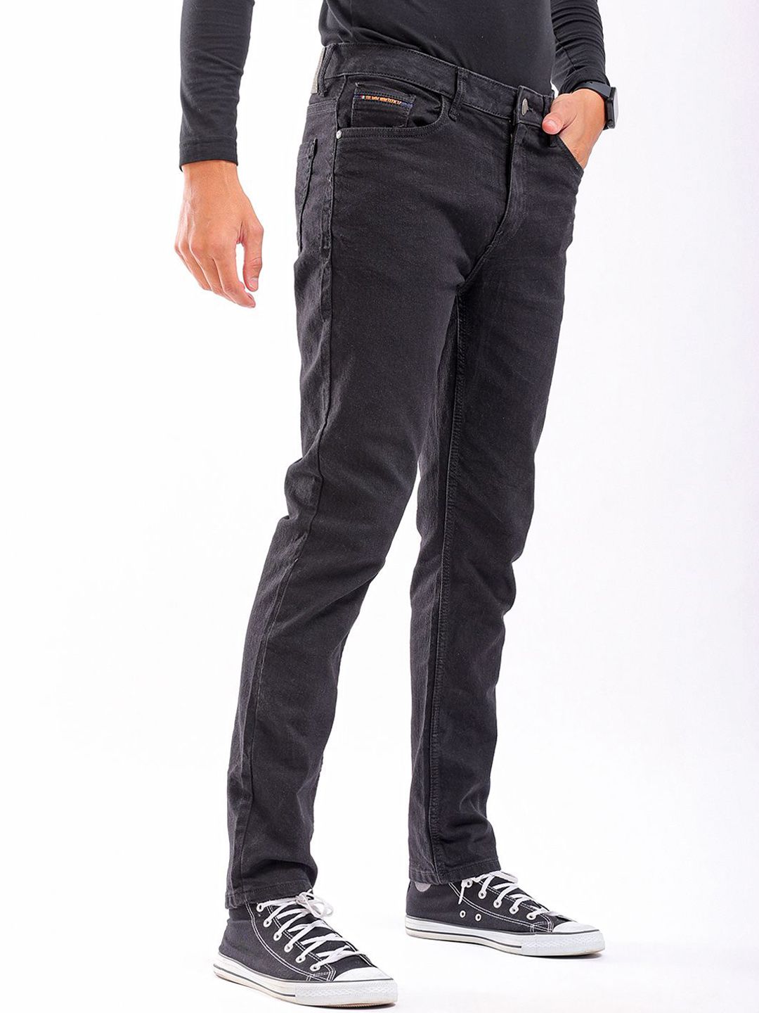 The Indian Garage Co Men Slim Fit Mid-Rise Clean Look  Cotton Jeans