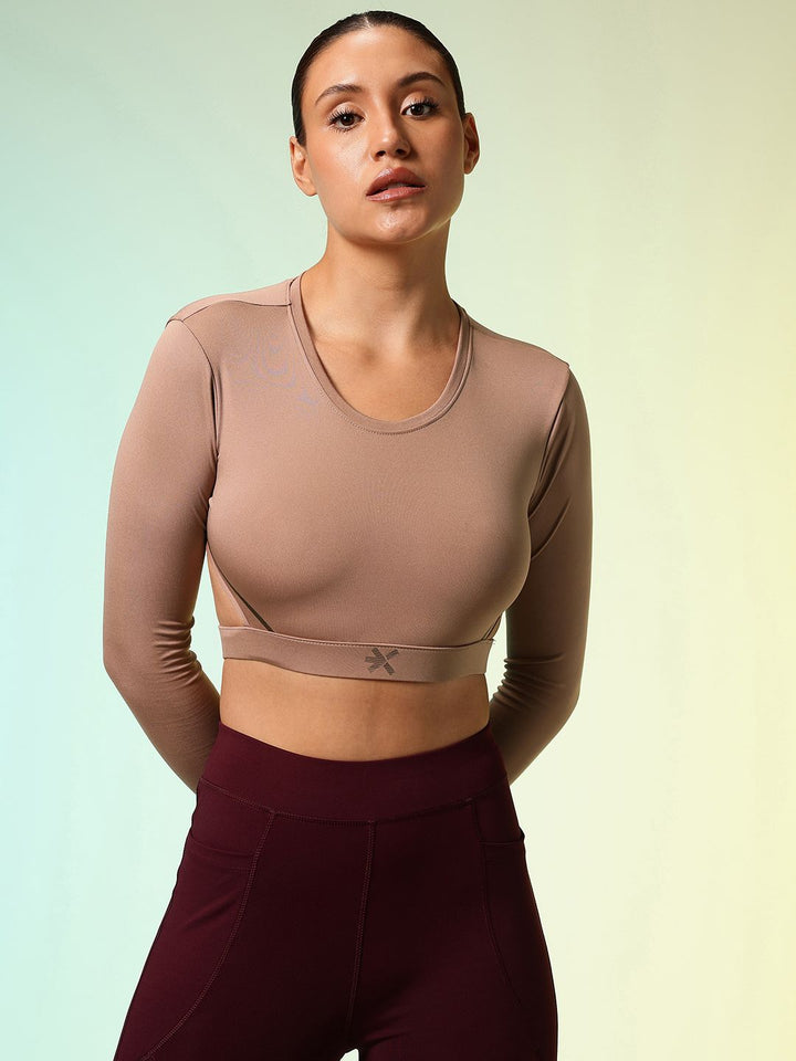 HRX by Hrithik Roshan ACTIVE-GODDESS Cut Outs Slim Fit Rapid Dry Training Crop T-shirt