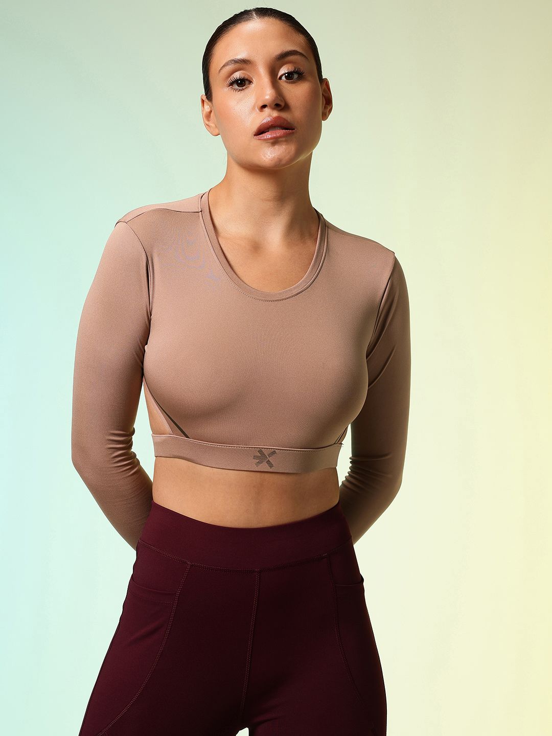 HRX by Hrithik Roshan ACTIVE-GODDESS Cut Outs Slim Fit Rapid Dry Training Crop T-shirt