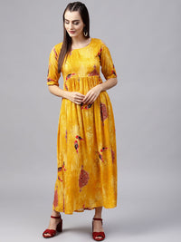 Gerua By Libas Women Yellow  Red Printed Maxi Dress