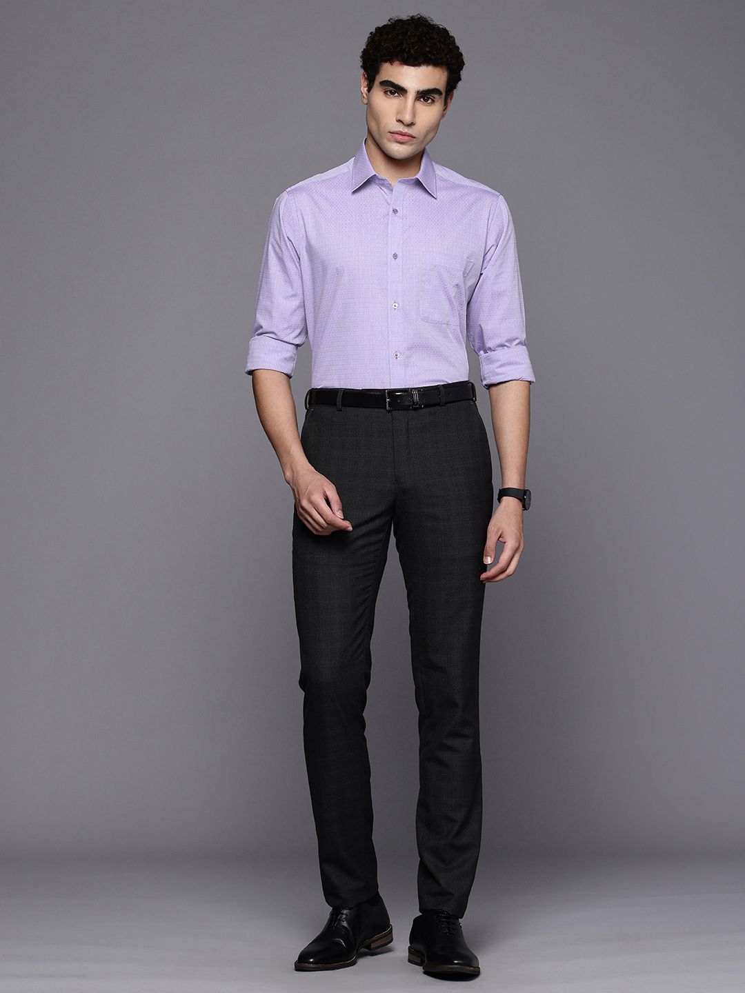 Raymond Pure Cotton Textured Slim Fit Formal Shirt