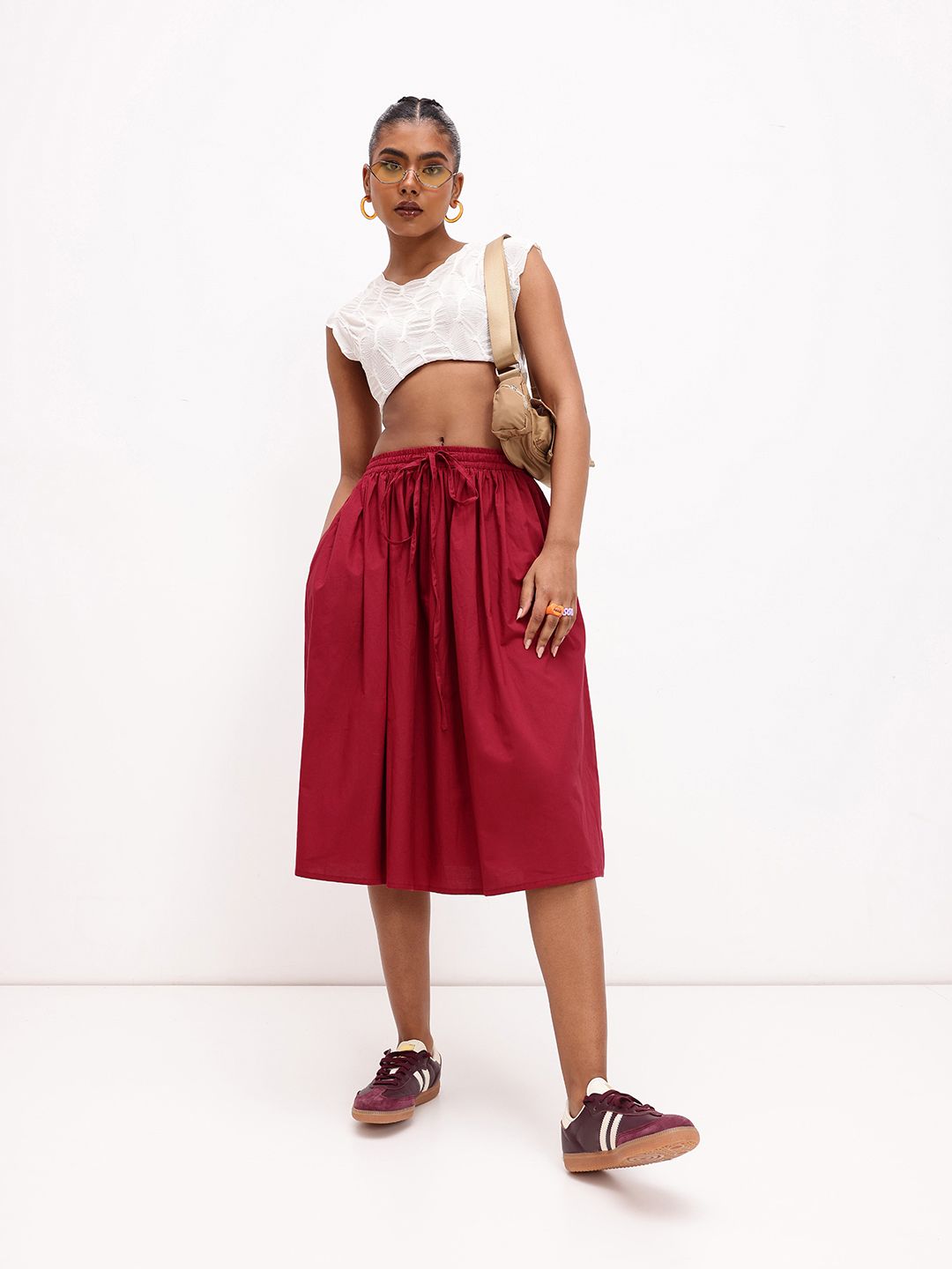 DressBerry Women Bright Charming A-Line Midi Skirt