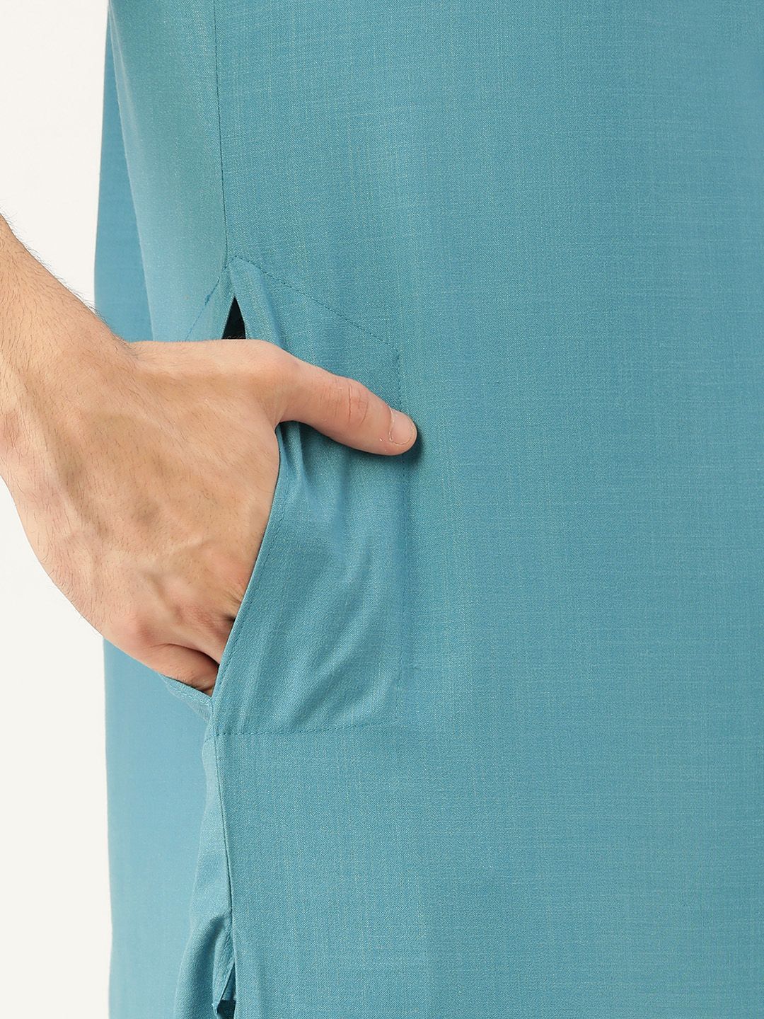 SOJANYA Men Blue Solid Pathani Kurta