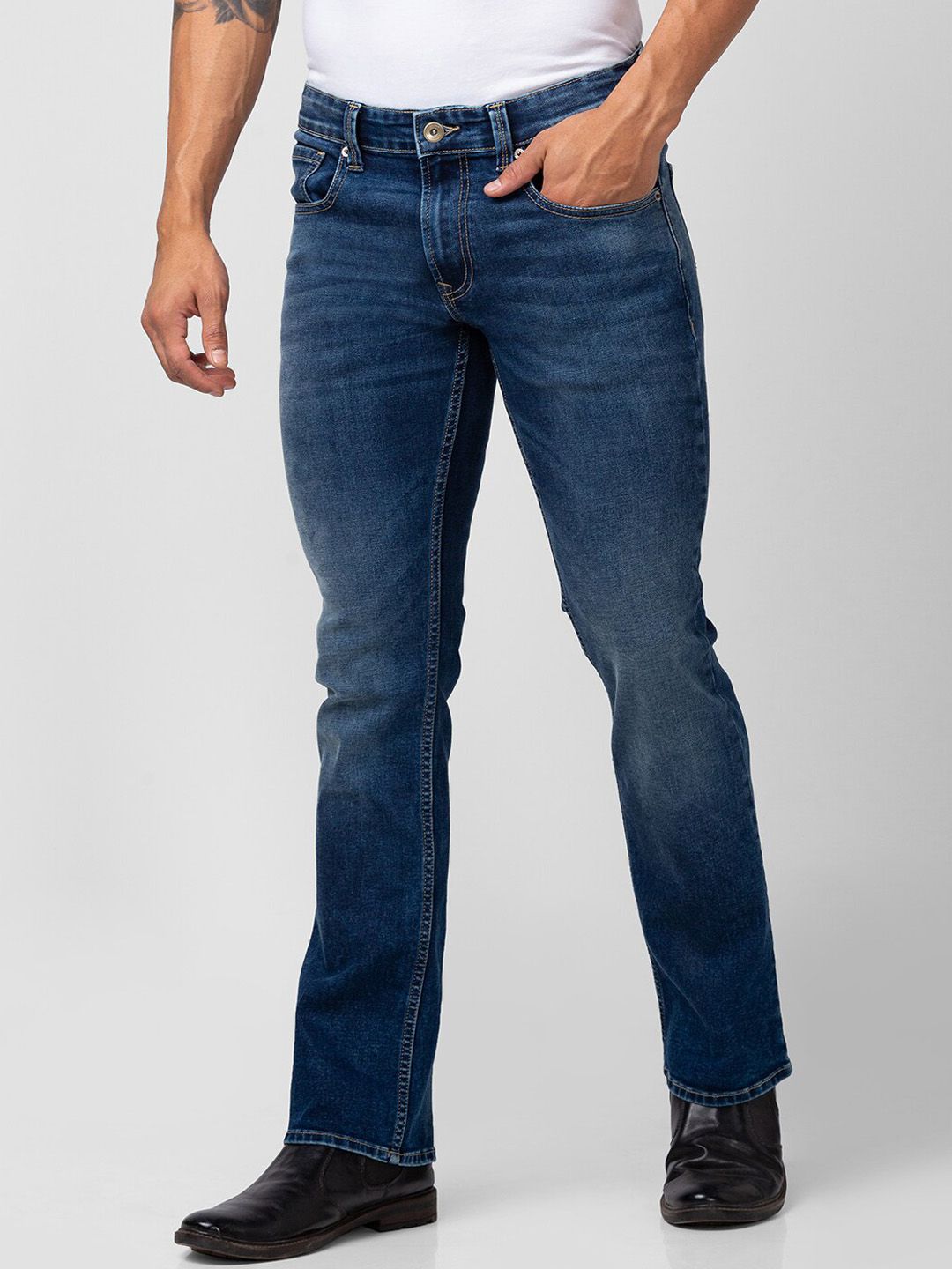 SPYKAR Men Rafter Relaxed Fit Light Fade Stretchable Jeans