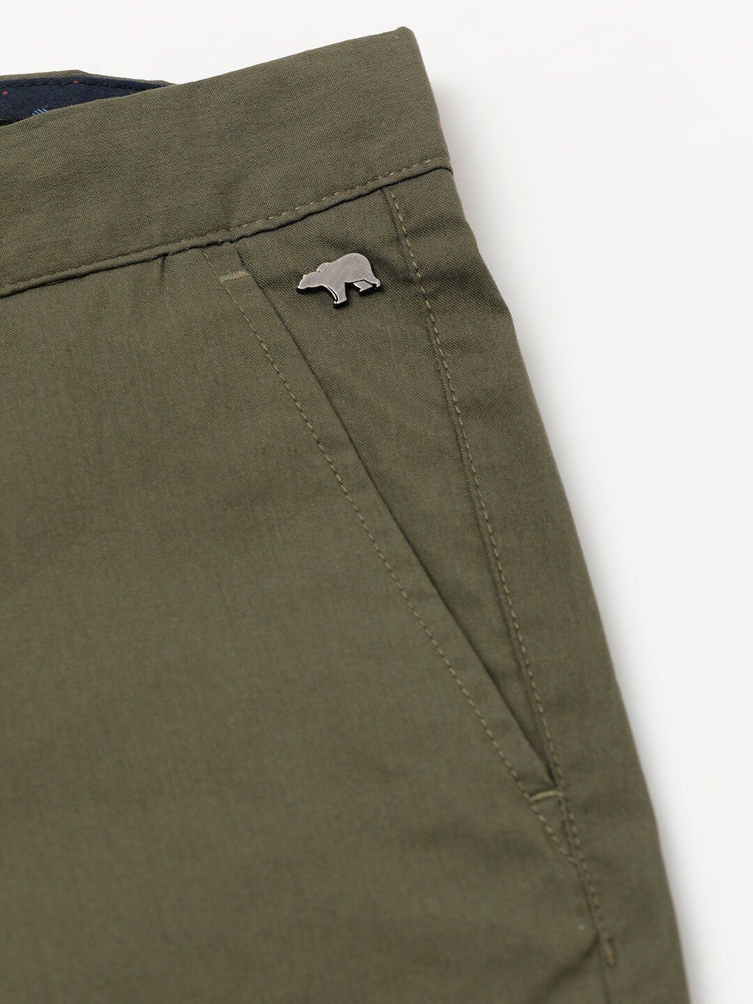 THE BEAR HOUSE Men Tapered Fit Mid-Rise Pure Cotton Chinos