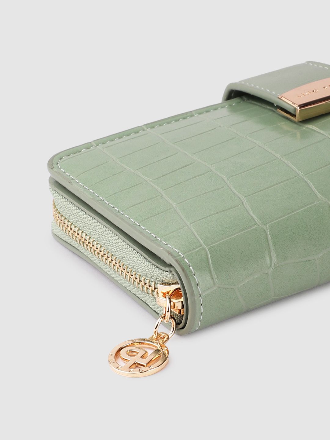 Lino Perros Women Croc Textured Two Fold Wallet