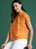 DressBerry Pure Cotton Extended Sleeves Schiffli Top