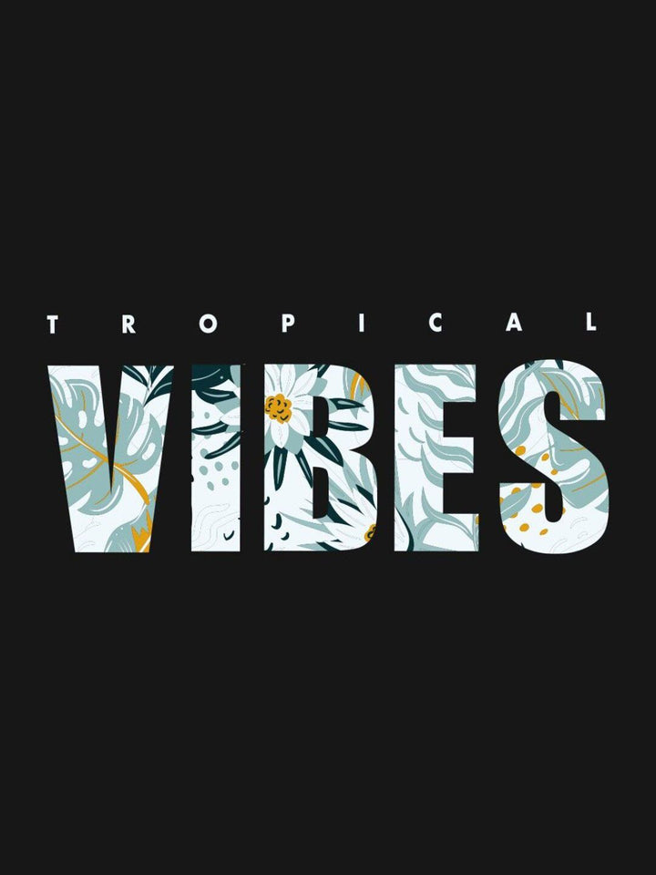 Bewakoof Women Tropical Vibes Typography Oversized T-shirt