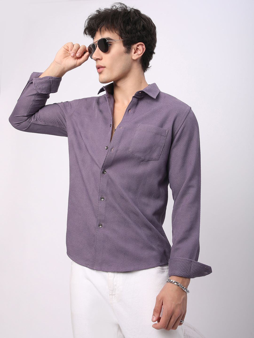 VASTRADO Men Classic Slim Fit Opaque Casual Shirt