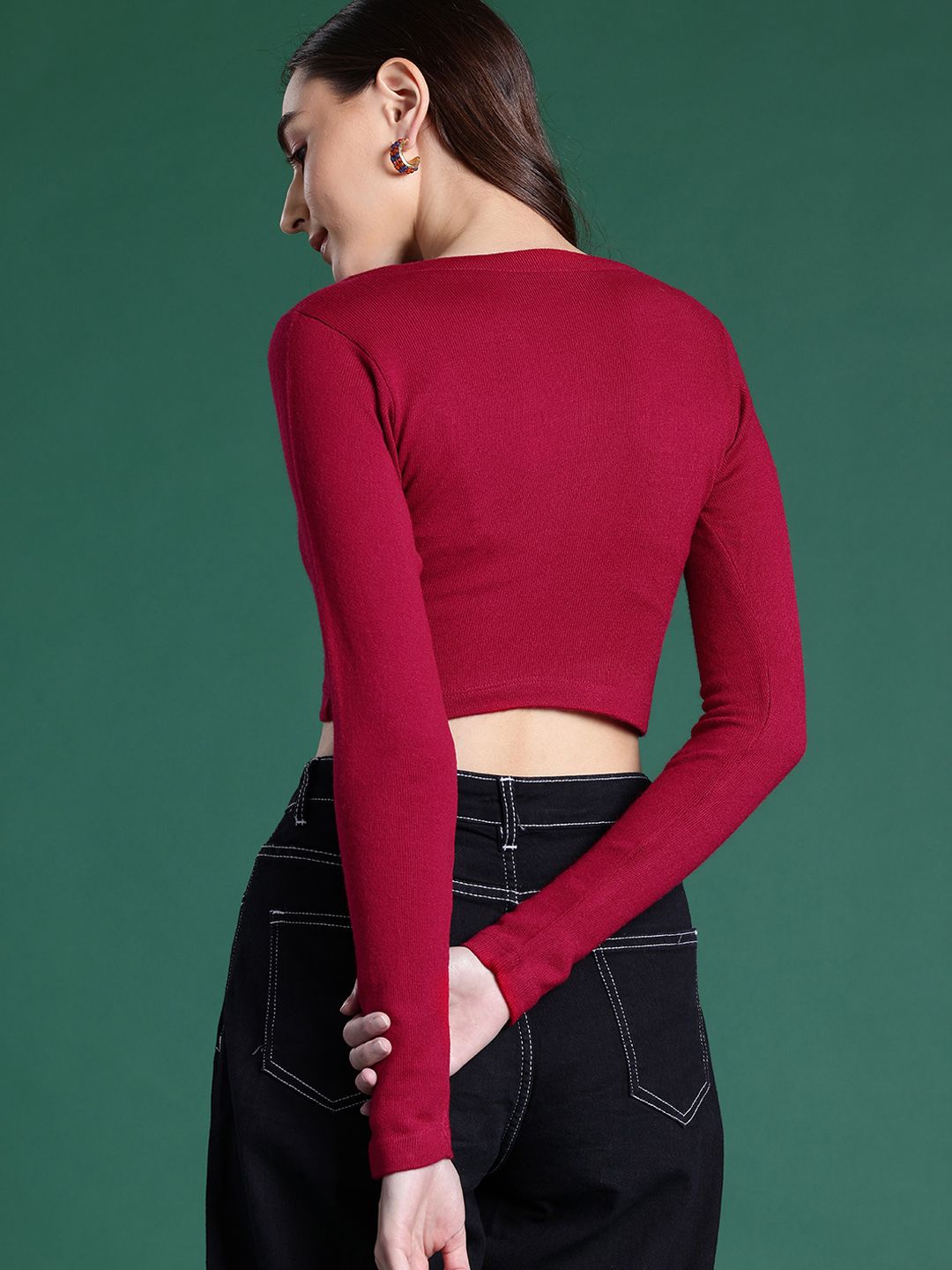 DressBerry Full Sleeves Winter Crop Top