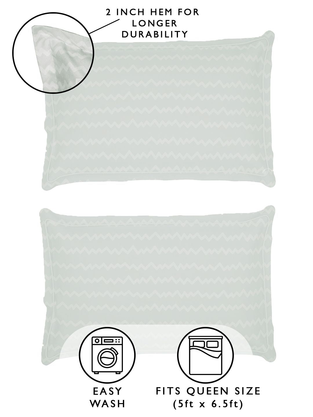 Story@home Arena Peach & White Geometric Microfiber 180TC Queen Bedsheet & 2 Pillow Covers