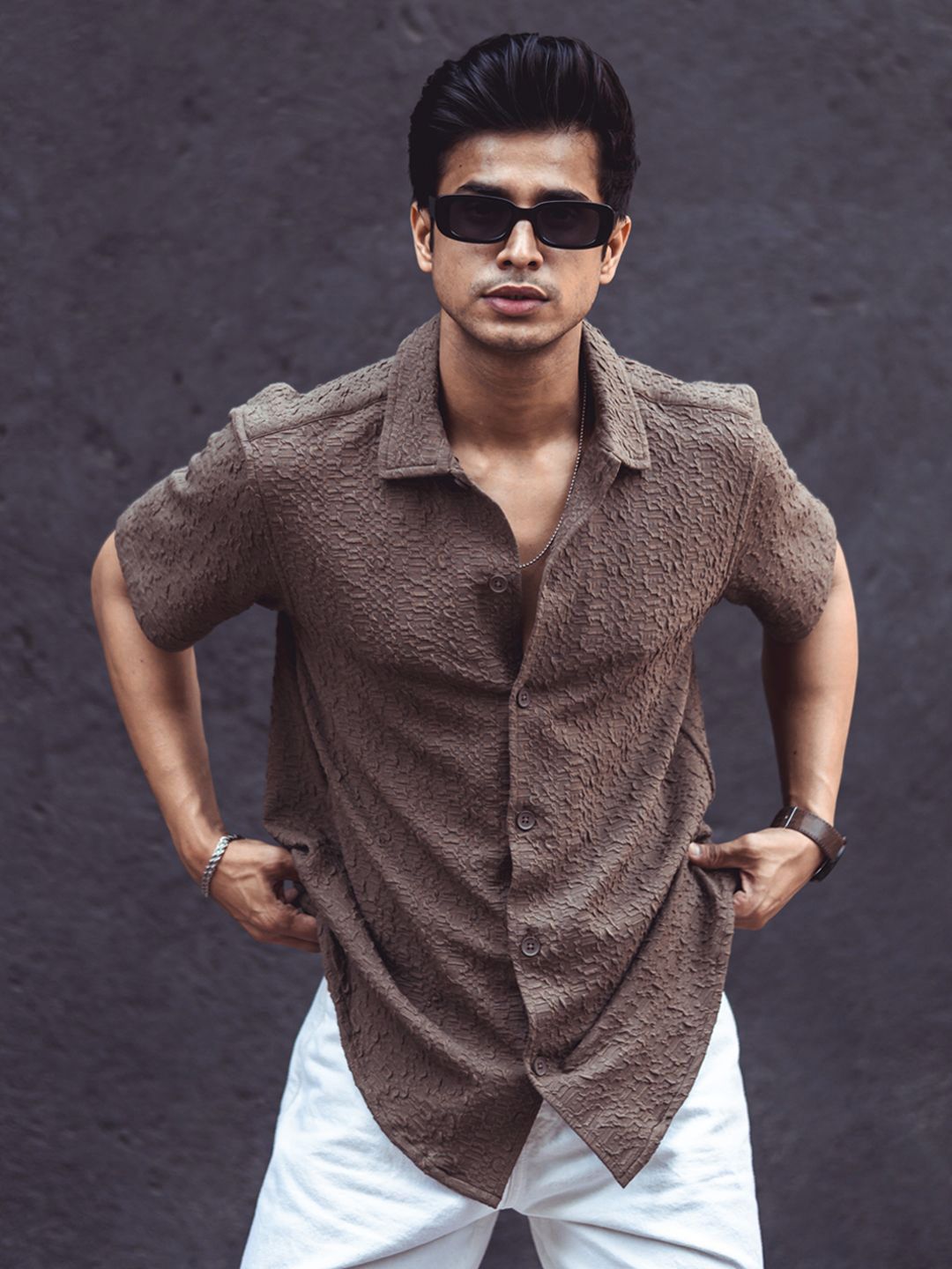 Powerlook Men Textured Casual Shirt