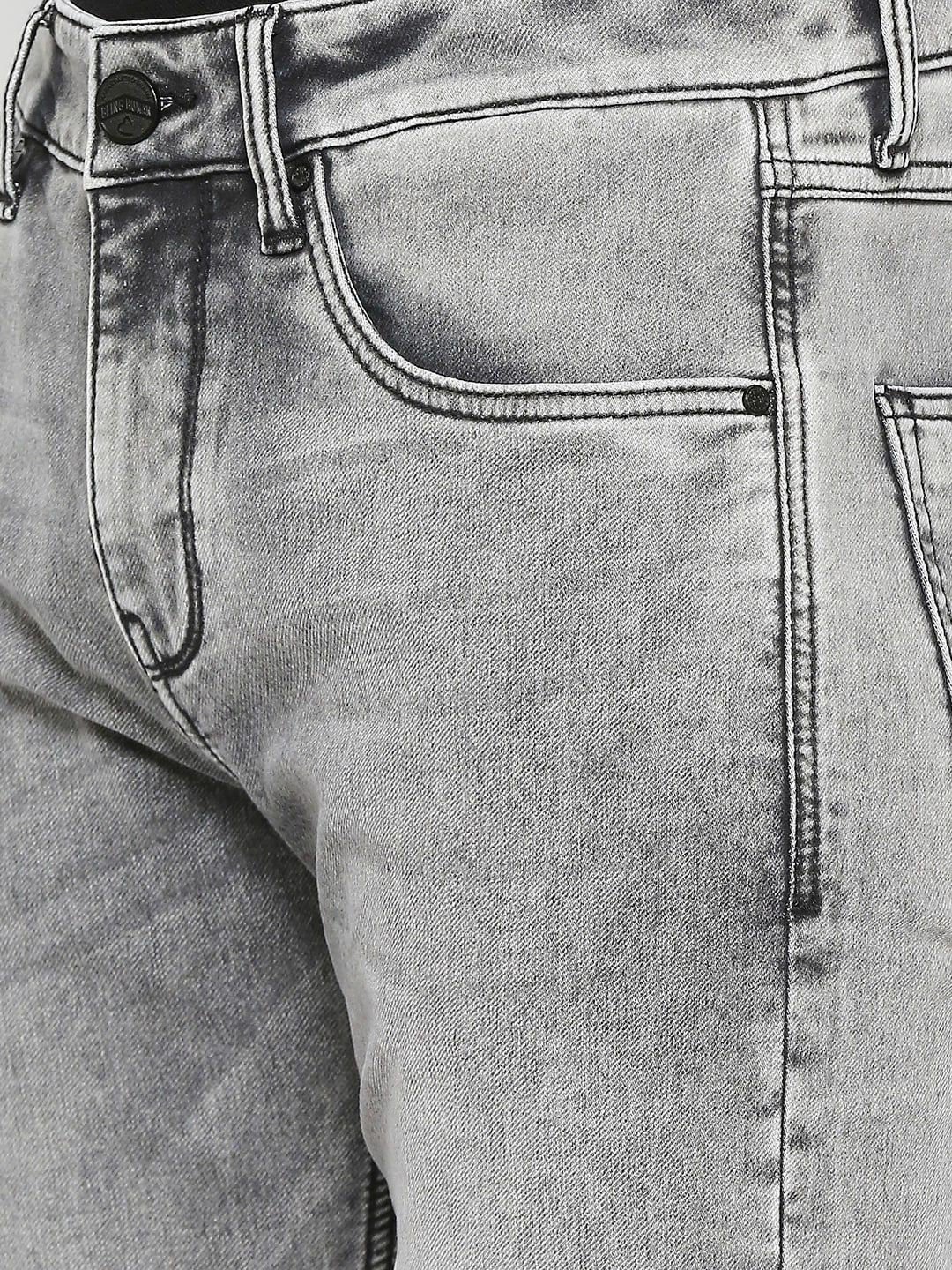 Being Human Men Low Distress Heavy Fade Slim Fit Jeans