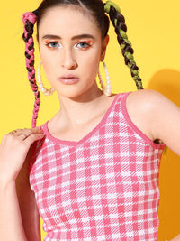 STREET 9 Pretty Pink Checked Top