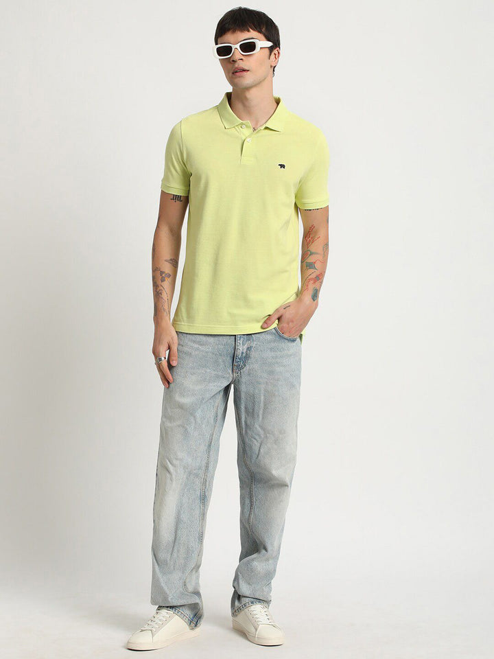 THE BEAR HOUSE Polo Collar Slim Fit Cotton T-shirt