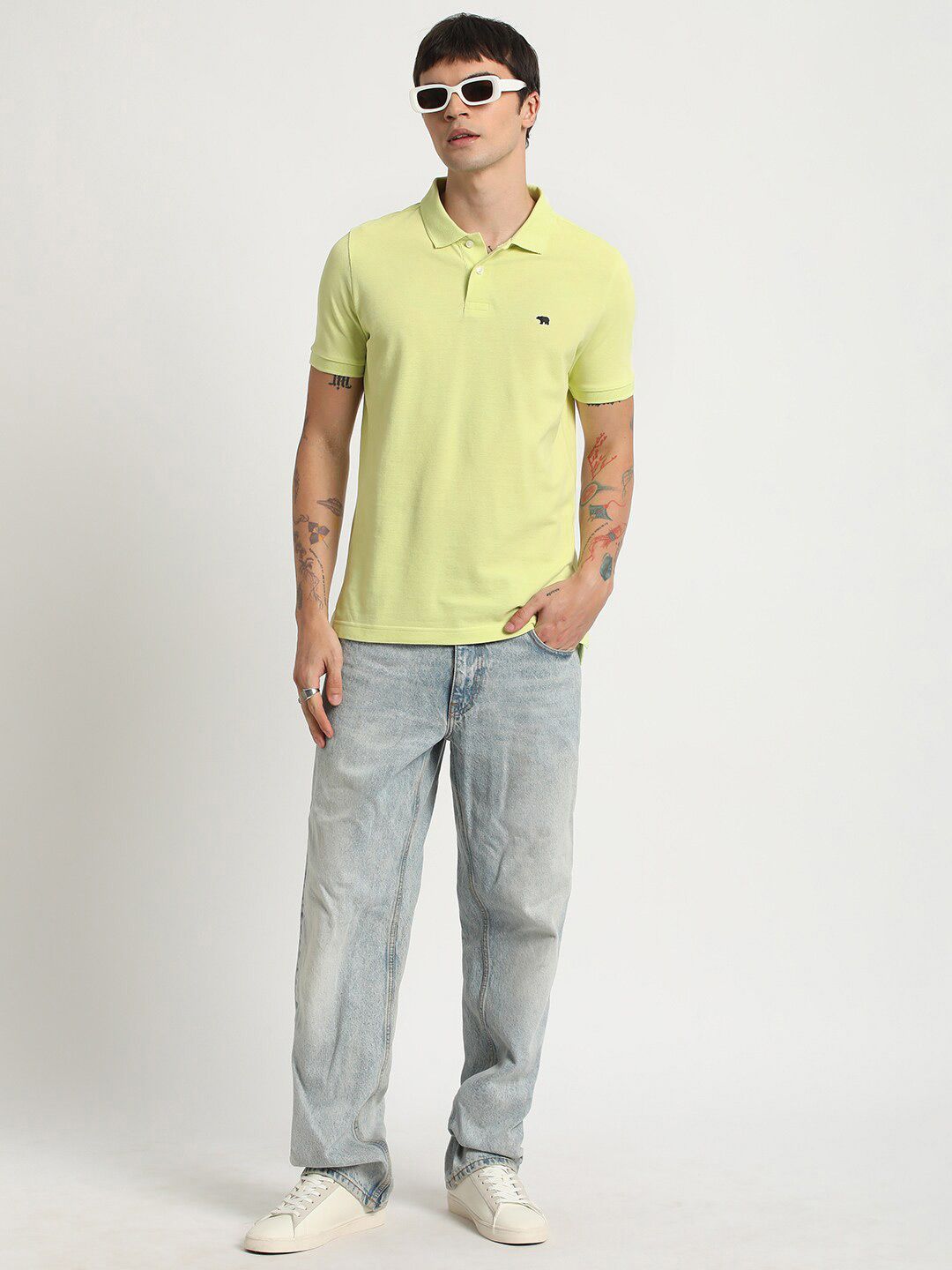 THE BEAR HOUSE Polo Collar Slim Fit Cotton T-shirt
