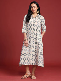 Anouk Woven Design Pure Cotton Shirt Style Ethnic Dress