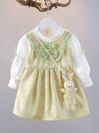 YK Girls Cotton Fit & Flare Dress