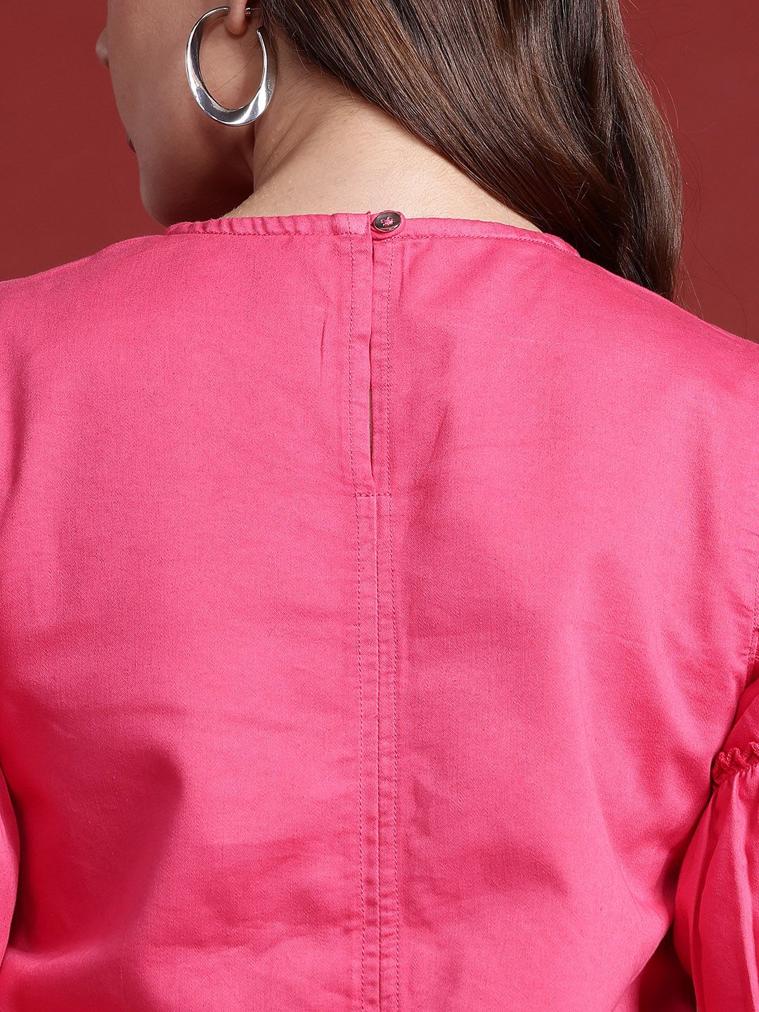 all about you Flared Sleeve Frill Detail Top