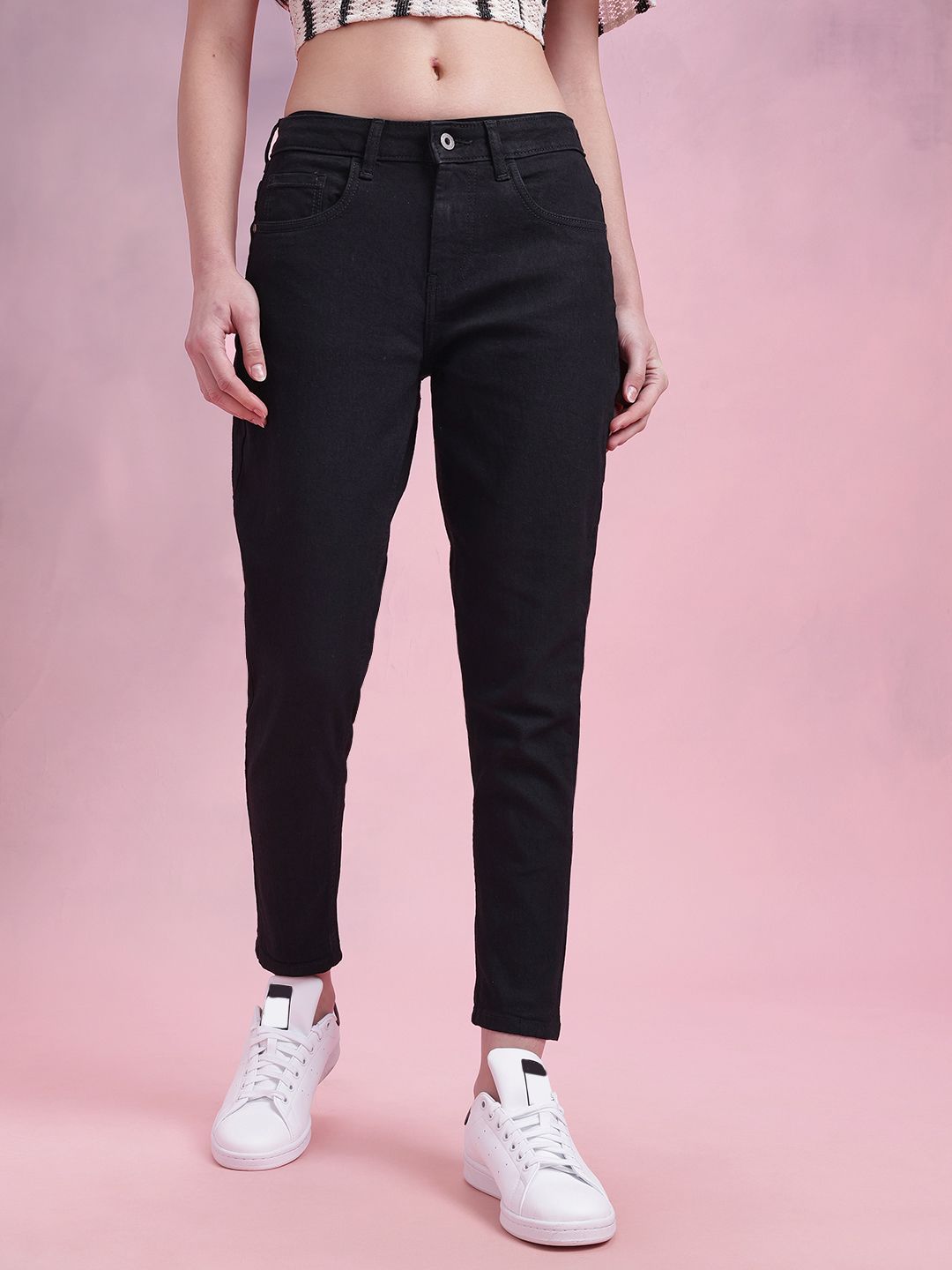 DressBerry Women Mid-Rise Stretchable Mom Fit Jeans