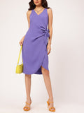 DressBerry Fusion Fire Shoulder Straps Waist Tie-Up Wrap Dress