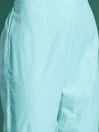 Indo Era Women Floral Printed Regular Mirror Work Pure Cotton Kurta with Trousers & With Dupatta