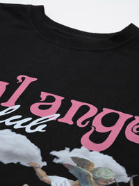 DressBerry Women Pure Cotton Graphic Drop-Shoulder Sleeves T-shirt