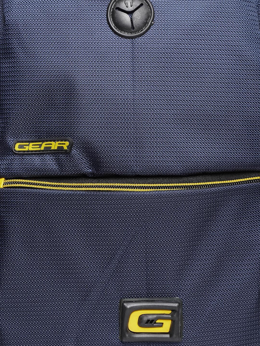 Gear Unisex Navy Blue Solid Laptop Backpack