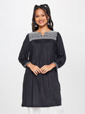Global Desi Ethnic Motifs Yoke Design Thread Work A-Line Kurta