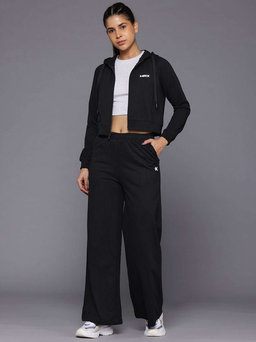 HRX by Hrithik Roshan Brand Logo Detail Hooded Zip-Up Lifestyle Tracksuit