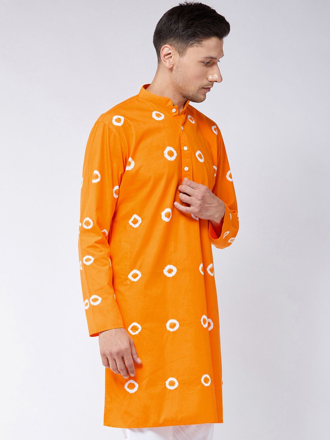 VASTRAMAY Tie & Dyed Pure Cotton Straight Kurta