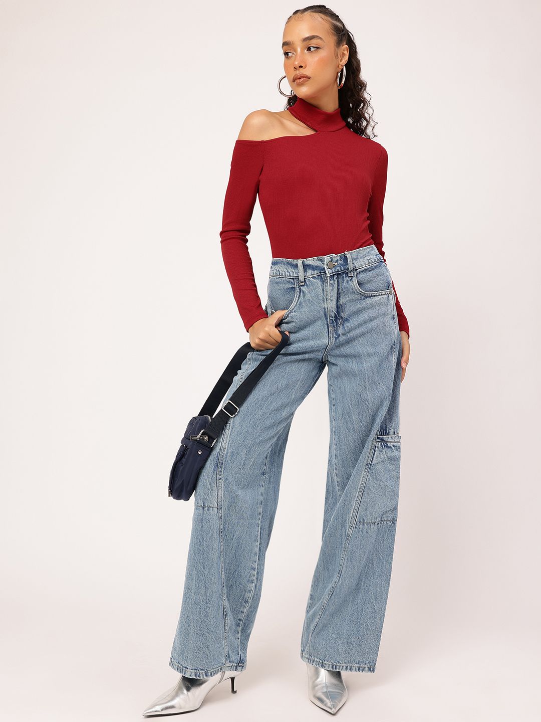 DressBerry Crimson Crush Cut Out Ribbed Top