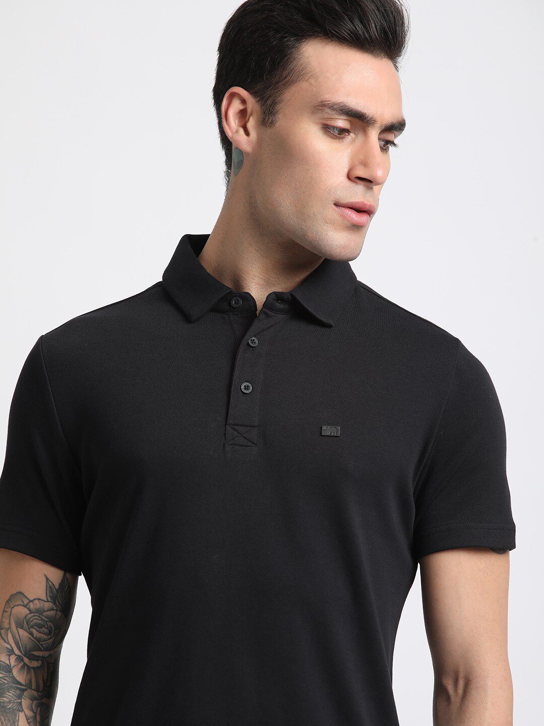THE BEAR HOUSE Polo Collar Slim Fit Pure Cotton T-shirt