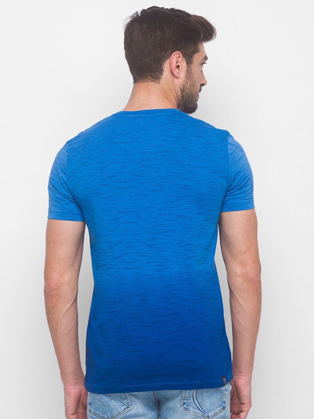 Being Human Men Blue Typography Printed T-shirt